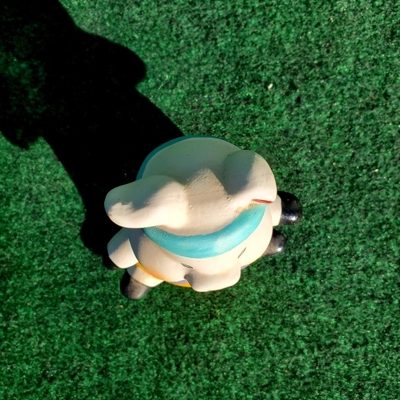 VTG Piggy Bank Hand Painted Smiling Happy Piggy Ceramic 4"x5" Sweatband Towel - Picture 4 of 10